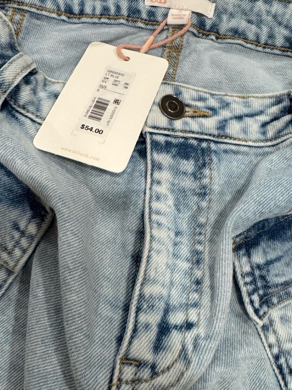 NWT Gianni Bini Light Blue Cargo Mini Denim Skirt